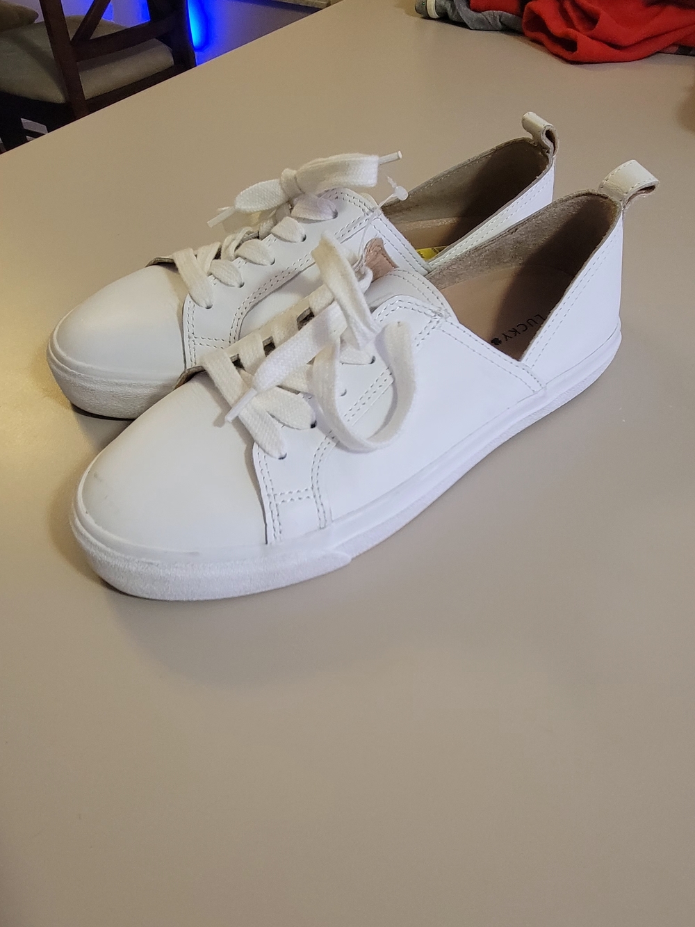 Lucky Brand Women's White Slip-On Lace Sneakers
